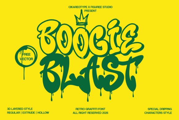 Boogie Blast: The 90s Graffiti Font for Bold Streetwear Graphics