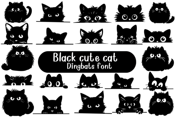 Discover Black Cute Cat: A Playful Font for Charming Designs