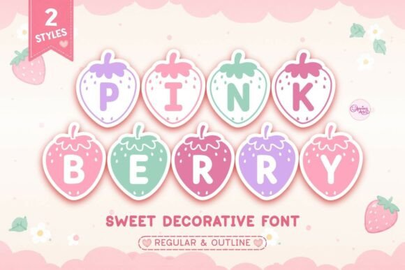 Pink Berry: A Sweet Strawberry Display Font Duo for Your Projects
